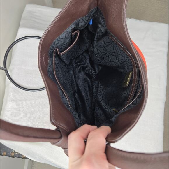 SIMPLY VERA Vera Wang Orange and Brown Women's Handbag - Picture 9 of 12